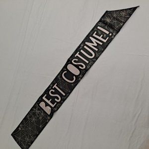 Halloween Best Costume Contest Award Sash Spiderweb black white One Size